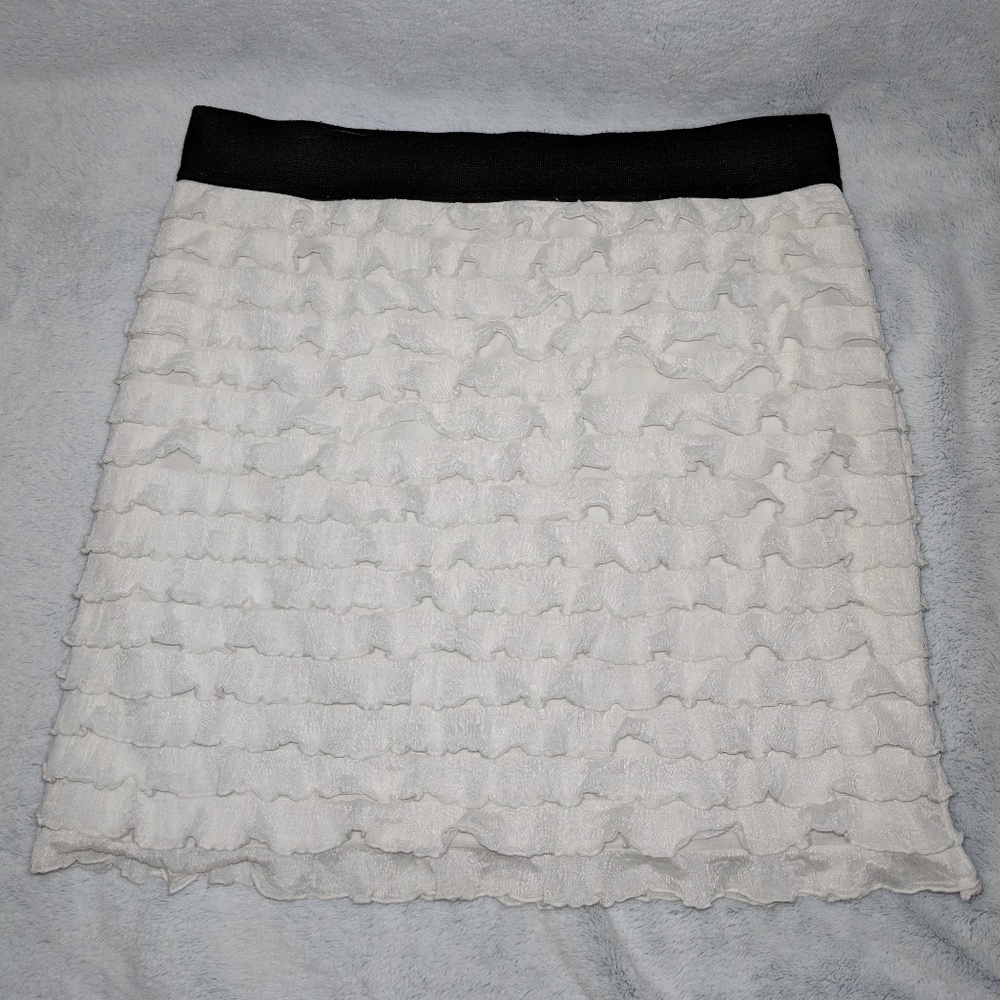 White ruffle skirt